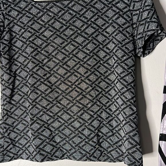 Vue Point by Jordan silver metallic, short sleeve shirt, size large - Picture 4 of 11